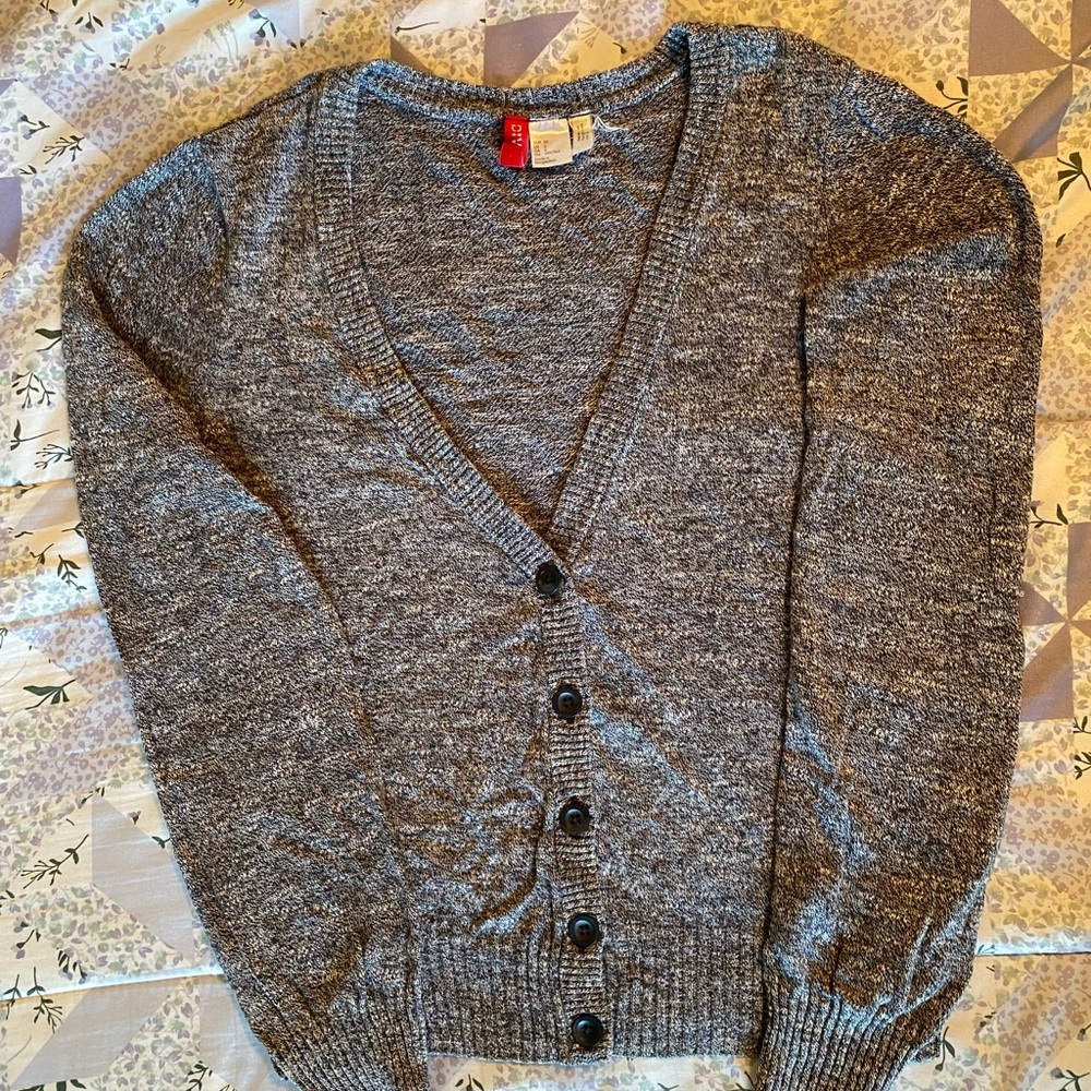 Divided Charcoal Cardigan Sweater